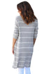Sexy Gray Striped Ribbed Cardigan